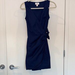 LOFT Dark Blue Sleeveless Wrap Dress